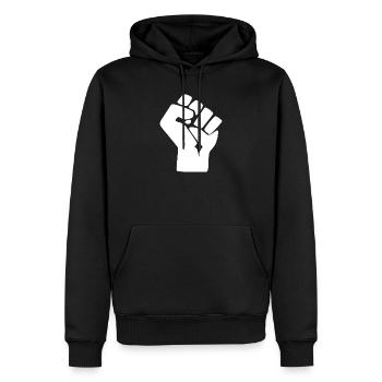 poing - Sweat à capuche Premium bio Homme - noir - Devant - Nico (187cm)