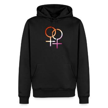Bunter T-Shirt Entwurf des lgbt lesbischen Symbols - Männer Premium Bio Hoodie - Schwarz - Vorne - Nico (187cm)