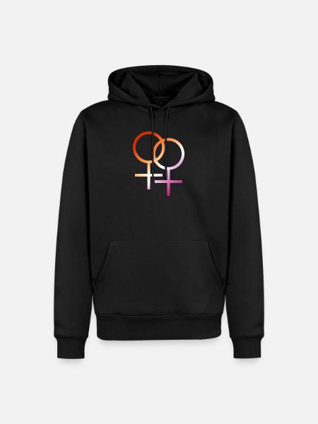 conception de t-shirt coloré symbole lesbienne lgbt - Sweat à capuche Premium bio Homme - noir