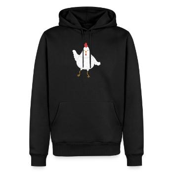 Poulet poules - Sweat à capuche Premium bio Homme - noir - Devant - Nico (187cm)