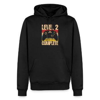Contrôleur complet de niveau 2 - Sweat à capuche Premium bio Homme - noir - Devant - Nico (187cm)