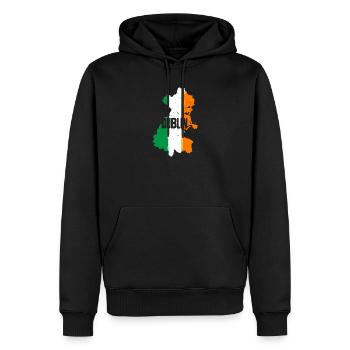 Dublin Irland County | Flagge Landkarte Kontur - Männer Premium Bio Hoodie - Schwarz - Vorne - Nico (187cm)