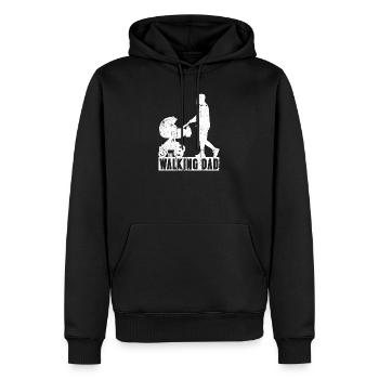 Walking Dad Silhouette with Stroller - Men’s Premium Organic Hoodie - black - Front - Nico (187cm)