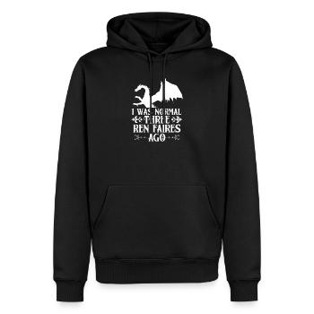 Marché médiéval - Sweat à capuche Premium bio Homme - noir - Devant - Nico (187cm)