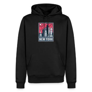 Horizon de New York Pop Art - Sweat à capuche Premium bio Homme - noir - Devant - Nico (187cm)