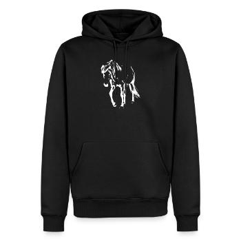 cheval blanc cheval blanc t-shirt cadeau cavalier - Sweat à capuche Premium bio Homme - noir - Devant - Nico (187cm)