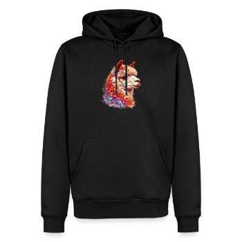 Alpaca - Men’s Premium Organic Hoodie - black - Front - Nico (187cm)