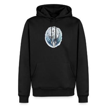 Wolf im Traumfänger - Mystisches Design. - Männer Premium Bio Hoodie - Schwarz - Vorne - Nico (187cm)