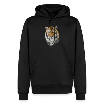 Tiger - Men’s Premium Organic Hoodie - black - Front - Nico (187cm)