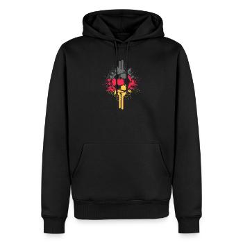 Fußball Deutschland Trikot Ball Explosion Logo - Männer Premium Bio Hoodie - Schwarz - Vorne - Nico (187cm)