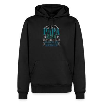 If daddy can't fix it, no one can - Men’s Premium Organic Hoodie - black - Front - Nico (187cm)