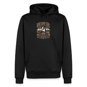 Denver: Kilometerhohe Träume, Blick auf die Rocky Mountains - Männer Premium Bio Hoodie - Schwarz - Vorne - Nico (187cm)