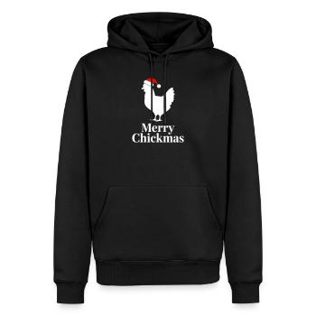 Fröhliche Chickmas Lustiges Weihnachtshuhn - Männer Premium Bio Hoodie - Schwarz - Vorne - Nico (187cm)
