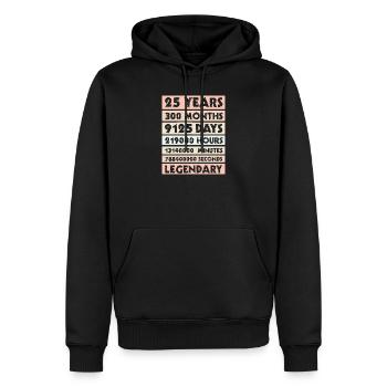 25 ans légendaire - (legendär), Jubiläum, Firma - Sweat à capuche Premium bio Homme - noir - Devant - Nico (187cm)