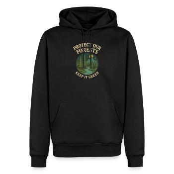 Waldschutz Naturmotiv - Männer Premium Bio Hoodie - Schwarz - Vorne - Nico (187cm)