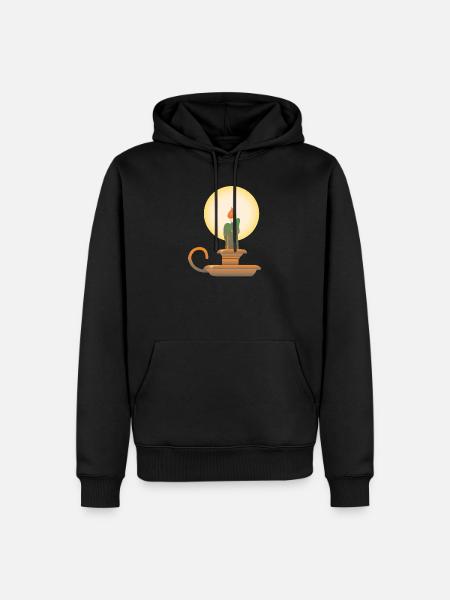 Candlestick | candlestick public Domain graphic - Men’s Premium Organic Hoodie - black