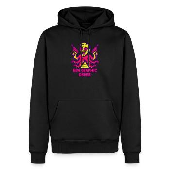 Nouvel ordre graphique Supermotiv - Sweat à capuche Premium bio Homme - noir - Devant - Nico (187cm)