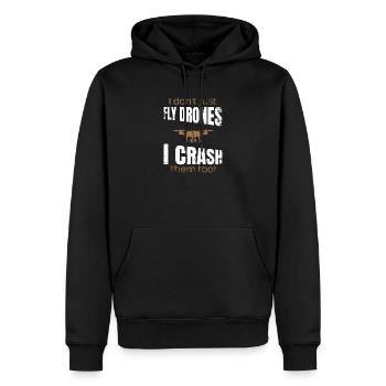 I dont just fly drones I crash them too - Männer Premium Bio Hoodie - Schwarz - Vorne - Nico (187cm)