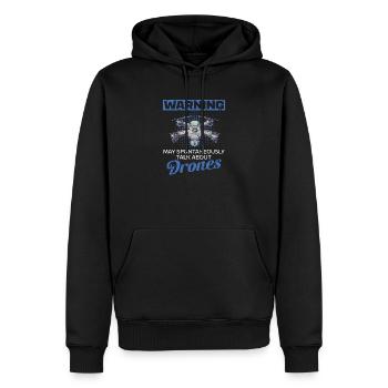 Lustige Drohne Sprüche Pilot - Männer Premium Bio Hoodie - Schwarz - Vorne - Nico (187cm)