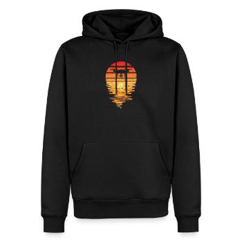 Drohne Sonnenuntergang Retro - Männer Premium Bio Hoodie - Schwarz - Vorne - Nico (187cm)