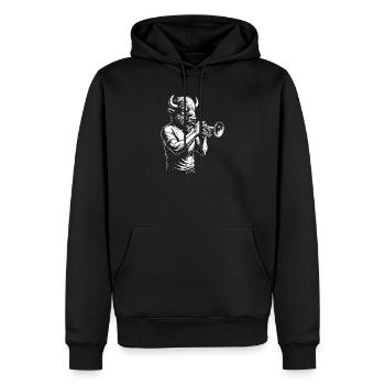 Illustration du saxophoniste musical Wildhorn - Sweat à capuche Premium bio Homme - noir - Devant - Nico (187cm)