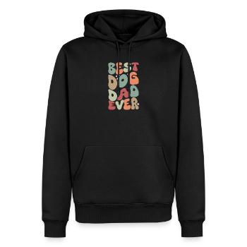 Best dog dad ever Vintage - Männer Premium Bio Hoodie - Schwarz - Vorne - Nico (187cm)