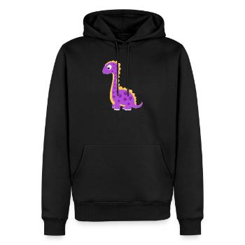 Verspielter Dino mit bunten Punkten - Männer Premium Bio Hoodie - Schwarz - Vorne - Nico (187cm)