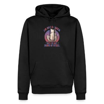 Chiignons de chat d’acier - Sweat à capuche Premium bio Homme - noir - Devant - Nico (187cm)