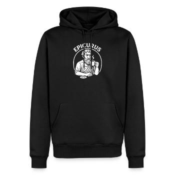 Epicurus Tasse à café Philosophy Tee - Sweat à capuche Premium bio Homme - noir - Devant - Nico (187cm)