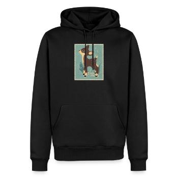 Reh im Retrowald - Männer Premium Bio Hoodie - Schwarz - Vorne - Nico (187cm)