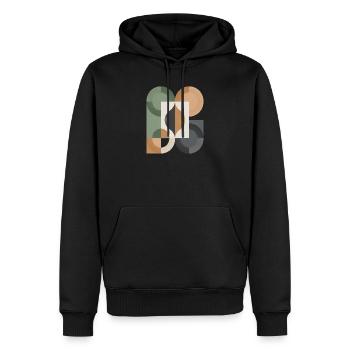 Geometrische Yin Yang Kreis Kunst - Männer Premium Bio Hoodie - Schwarz - Vorne - Nico (187cm)