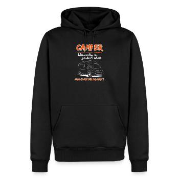 Déclaration du camping-car - Sweat à capuche Premium bio Homme - noir - Devant - Nico (187cm)