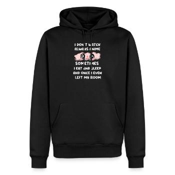 Anime - Sweat à capuche Premium bio Homme - noir - Devant - Nico (187cm)
