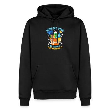 Lustiges Putzen Design - Männer Premium Bio Hoodie - Schwarz - Vorne - Nico (187cm)