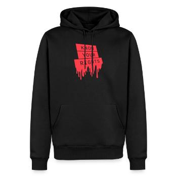 Connaissez vos droits Activisme Justice Liberté - Sweat à capuche Premium bio Homme - noir - Devant - Nico (187cm)