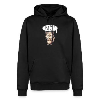 Cool Cat Nope funny saying grumpy - Men’s Premium Organic Hoodie - black - Front - Nico (187cm)