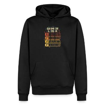 Gamer Logik Lustiges Gaming Design Retro Pixel - Männer Premium Bio Hoodie - Schwarz - Vorne - Nico (187cm)
