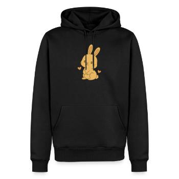 Bunny Bunny Spring Flowers Summer Easter - Men’s Premium Organic Hoodie - black - Front - Nico (187cm)