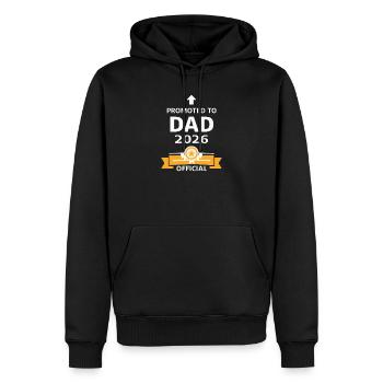 Beförderung zum Vater 2026 - Männer Premium Bio Hoodie - Schwarz - Vorne - Nico (187cm)