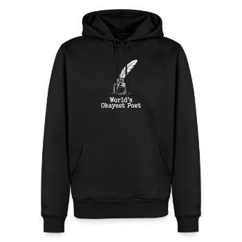Okayest Poet Feather Ink - Männer Premium Bio Hoodie - Schwarz - Vorne - Nico (187cm)