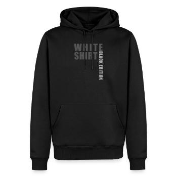 White Shirt Black Edition - Männer Premium Bio Hoodie - Schwarz - Vorne - Nico (187cm)