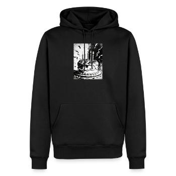 Monochromer Geburtstagskuchen Kerzen - Männer Premium Bio Hoodie - Schwarz - Vorne - Nico (187cm)