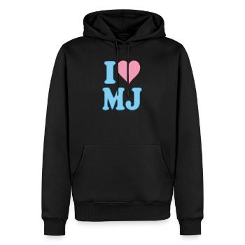Ich liebe niedliches Pastellherz-Design - Männer Premium Bio Hoodie - Schwarz - Vorne - Nico (187cm)
