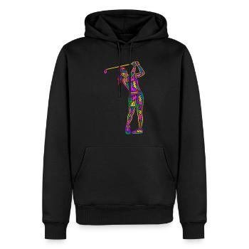 Golf Golfer bunt Frauen Kinder Mädchen Golfspieler - Männer Premium Bio Hoodie - Schwarz - Vorne - Nico (187cm)