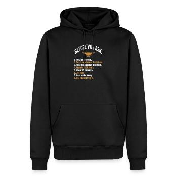 Drones FAQ Drones Questions T-Shirt Quadcopter - Men’s Premium Organic Hoodie - black - Front - Nico (187cm)