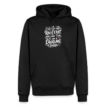 Rage Arrêt Gaming Dix : Dire d’humour - Sweat à capuche Premium bio Homme - noir - Devant - Nico (187cm)