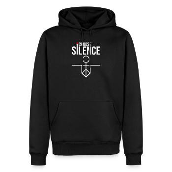 Je choisis le silence - Sweat à capuche Premium bio Homme - noir - Devant - Nico (187cm)
