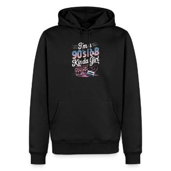 Je suis une fille R&B des années 90, un peu rétro - Sweat à capuche Premium bio Homme - noir - Devant - Nico (187cm)