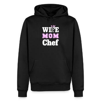 Wife Mom Chef - Statement Design for Moms - Men’s Premium Organic Hoodie - black - Front - Nico (187cm)