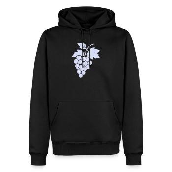 Trauben-Silhouette im Flieder - Männer Premium Bio Hoodie - Schwarz - Vorne - Nico (187cm)